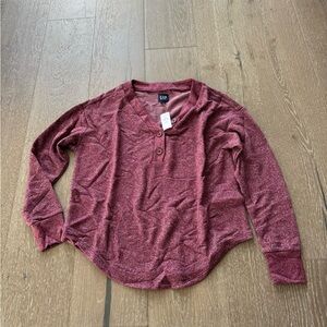 Gap cozy long-sleeve marled Henley top